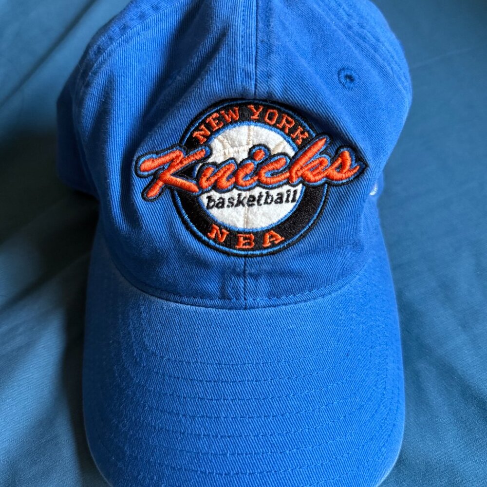 New York Knicks Basketball Reebok NBA Circle Script Blue Strapback Cap Hat